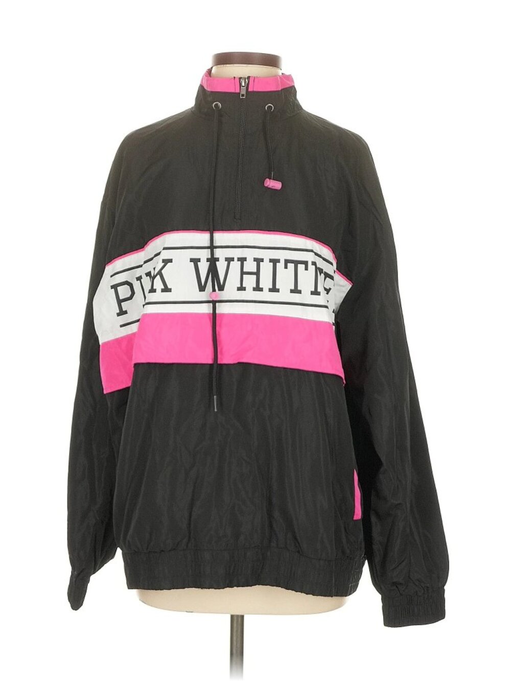 Barstool Sports Spittin Chiclets Pink Whitney 1/4 Zip Windbreaker Jacket Small